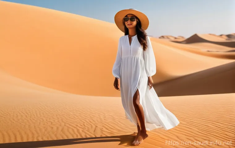 사우디아라비아 내 스킨케어 제품과 사용법 - **Desert Sun Warrior:** A confident woman in her late 20s stands in a picturesque, sun-drenched Saud...