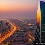 Home 21 리야드 관광명소 킹덤 센터 타워 알마스막 요새 - A breathtaking panoramic view from the Sky Bridge atop the Kingdom Centre Tower in Riyadh at sunset,...